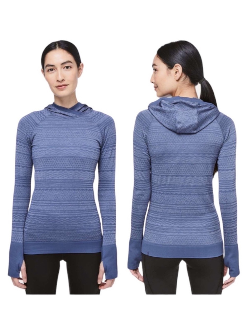 Lululemon Rest Less Hoodie Gatsby Blue White Women’s Size 8